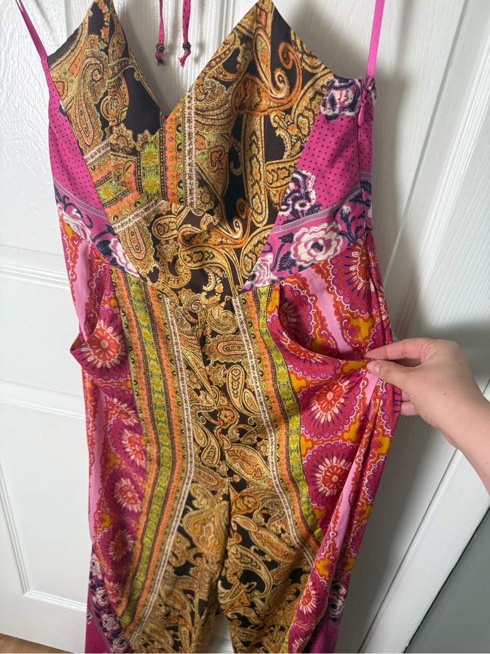 Free People Miranda Printed Jumpsuit in Jewel Combo XS - Picture 3 of 9
